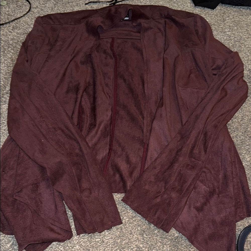Kut from the Kloth Maroon Blazer Lightweight Draped Design